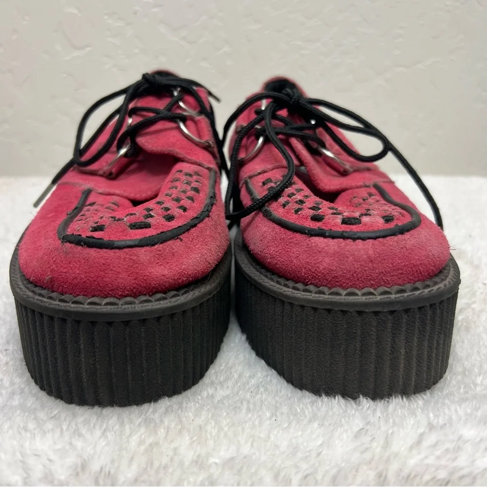 TUK Suede Mondo Creeper Unisex Pink Black Platform Size 6 women’s